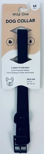 Wild One Adjustable Dog Collar – Medium (12”–15”) – Black - Picture 1 of 2