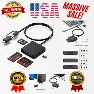 Lector de Tarjetas de Memoria, Benfei 4 en 1 Usb 3.0 y Usb-c a Sd Micro Sd Ms Cf - Imagen 1 de 11