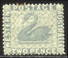 WESTERN AUSTRALIA #60 Mint - 1888 2p Gray ($90)