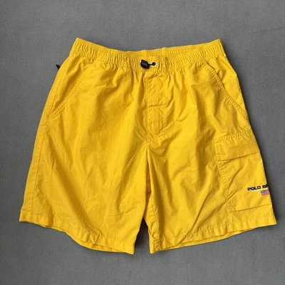 "Troncos cortos vintage Polo deportivo Ralph Lauren para hombre pequeños amarillos 8"" nailon natación" Foto 1 de 4