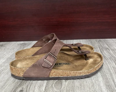 Birkenstock Gizeh Unisex Leather Flip Flop Tobacco Brown Men 9/ Women 11/ EU42 - Image 1 of 4