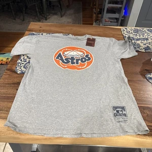 HERREN MLB HOUSTON ASTROS ASTRODOME Mitchell & Ness T-Shirt GRAU L LARGE Neu mit Etikettp - Bild 1 von 6