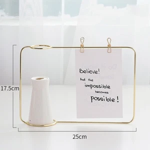  Einfache Schmiedeeisen Keramik Blumenvase Keramik Vase Metall Blumenständer - Bild 1 von 11