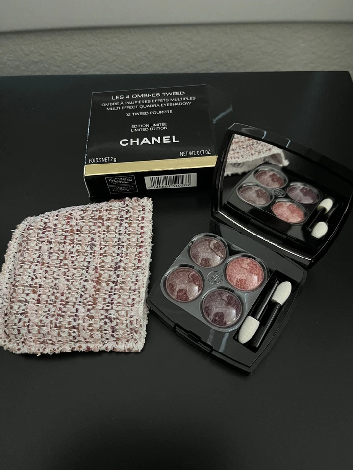 Chanel Limited Tweed Pourpre 02 Les Ombres Quad Eye Shadow Palette New In Box - Image 1 of 4