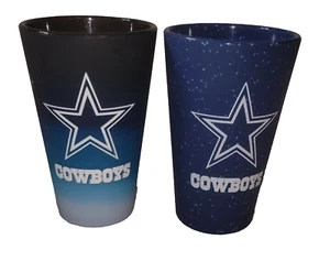 2x Dallas Cowboys Unbreakeable cups 16 oz Silicone Pint Glass NEW NO BOX - Picture 1 of 9