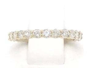 Natural Diamond 1.50 Carat 14K Anniversary Stackable Eternity Band Ring Size 7 - Picture 1 of 10