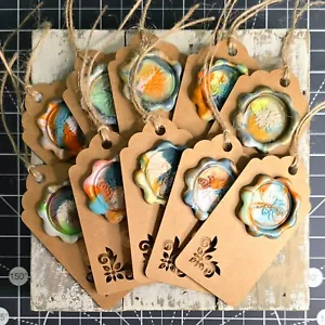 Set of 10 Kraft paper wax seal Marble Color Bee Tags - Picture 1 of 4