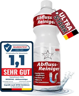 RICOSTAR Rohrreiniger 1000ml – Profi Abflussreiniger für Küche & Bad - Bild 1 von 4