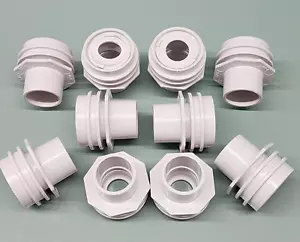 x10! White, AquaStar 301 1-Inch Slip to 1.5" SPG PVC Flush Mount Return Fittings - Picture 1 of 4