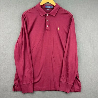 Polo Ralph Lauren Shirt Mens Large Burgandy Long Sleeve Classic Fit Pony - Image 1 of 4