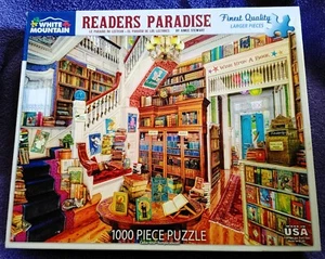White Mountain Puzzle: Readers Paradise 1000 Piece Jigsaw Puzzle USED No missing - Picture 1 of 1