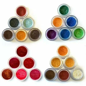 Vivid Glittery Makeup Eyeshadow Colorful Eye Shadow 2 Brush Applicator Set 8 Pcs - Picture 1 of 11