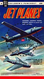 VINTAGE REPRINT - 1960 - JET PLANES PUNCH-OUT BOOK - REPRODUCTION - Imagen 1 de 7
