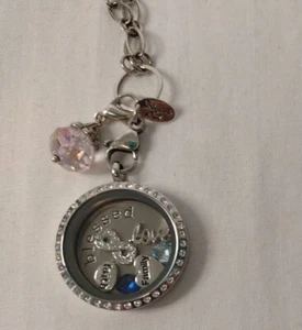 Origami Gufo Medaglione Charms Catena Benedetta Famiglia Fede Amore Strass - Foto 1 di 14