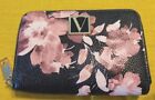 VICTORIA SECRET Mini Wallet Card Holder Zipper Pink Floral  New w/o Tag 4x3 Ins.
