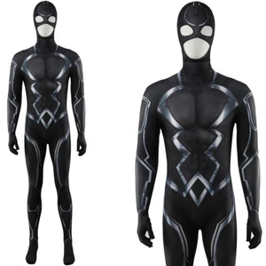 The Black Bolt Jumpsuit Superhero 3D Suit Cosplay Costume Zentai Halloween Party - Picture 1 of 17