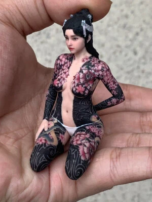 1/12 1/16 1/18 Sakura Tattoo Girl Warrior Miniature Model Car Stereoscopic Toy - Image 1 of 4