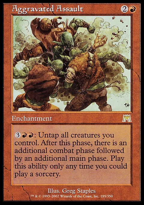 MTG Magic the Gathering Aggravated Assault (185/350) Onslaught LP - Image 1 of 1