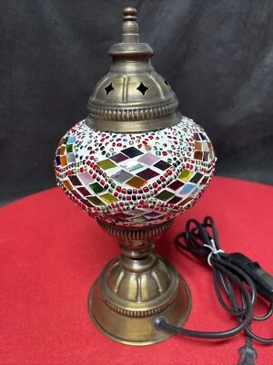 Handmade Stained Glass Moroccan /Turkish Mosaic Table Lamp Mosaic Lamp Euro Adap - Image 1 of 2