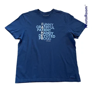 LIFE IS GOOD Men's Crusher Tee Crewneck Shirt Short Sleeve FATHER Steel Blue XL - Picture 1 of 9