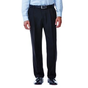 Men's Haggar E·CLO Stria Classic-Fit Hidden Dress Pants, 34W X 34L, Black - Picture 1 of 1