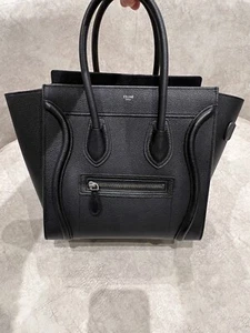 AUTHENTIC Used CELINE  Black Micro Luggage Bag - Picture 1 of 7