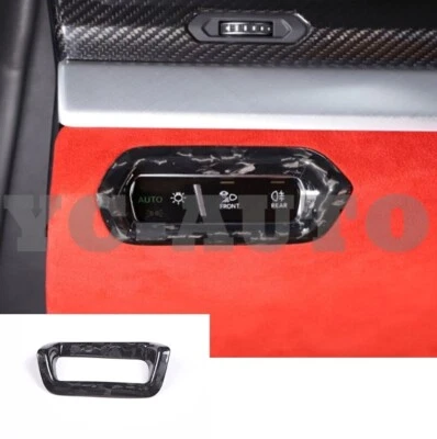 Interruptor de botón de luz de cabeza de fibra de carbono forjado para Lamborghini Urus 2018-2024 Foto 1 de 4