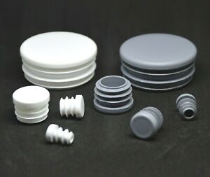 Round Blanking End Caps Plastic Plug Tube Inserts  /Grey or White
