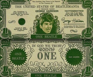 Billete de un dólar de los Beatles 1964 vintage de George Harrison casi nuevo certificado de autenticidad - Imagen 1 de 3