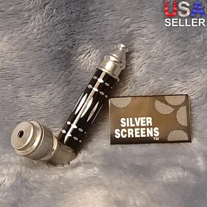 Piccola erba tabacco da fumo in metallo pipa nera di lusso taglia tascabile portatile - Foto 1 di 8