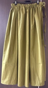 apuntob Olive Green Flare Long Skirt Size 1 Free Size Cotton Used Japan - Picture 1 of 5