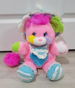 VINTAGE BABY POPPLE - BOOTS BIB & HAT pink RATTLE TAIL soft toy POPPLES PLUSH - Picture 1 of 24