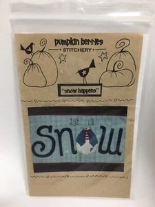 Snowman 11x21 Let It Snow Quilt Quilting Pattern Berries Stitchery Snow Happens - Picture 1 of 2