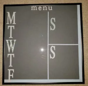 Homemade Dry-Erase Week Menu Board 13 x 13-inch New, never used - Picture 1 of 5