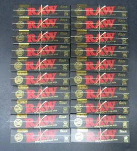 20 Packs Raw Classic Black King Size Natural Unrefined Rolling Papers  - Picture 1 of 1