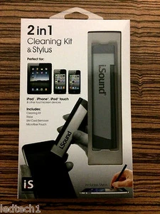 iSound 2 in 1 Cleaning Kit & Stylus for iPad, iPhone, iPod touch & others *BNIB* - Picture 1 of 2