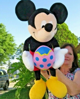 RARE VERY LARGE Disney Mickey Mouse Holding Easter Egg Plush Stuffed Animal Doll - Image 1 of 2
