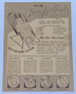 Vintage Comfy-Babe Baby Chair 1 page Print Ad 1969 Order Form Car Seat - Bild 1 von 7