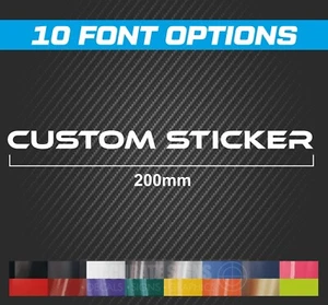 Custom Text Stickers QTY2 200mm Custom Text Decal Personalised Sticker - Picture 1 of 4
