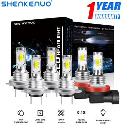 For Mercedes-Benz E350 E550 2008-2012 LED Headlight Bulb High/Low Beam+Fog light - Image 1 of 4