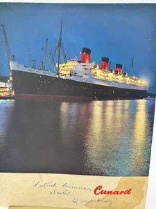Cunard Cruise RMS Queen Mary Menú Cena de Gala Octubre 1963 Autógrafo Camarero 11 X8" - Imagen 1 de 9