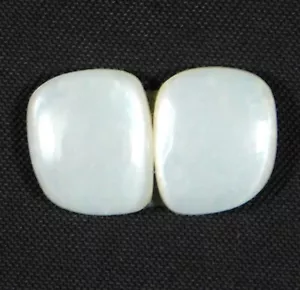 08 CT NATURAL WHITE MOONSTONE PAIR FANCY CABOCHON GEMSTONE 13x10x4 mm BG=0336 - Picture 1 of 6