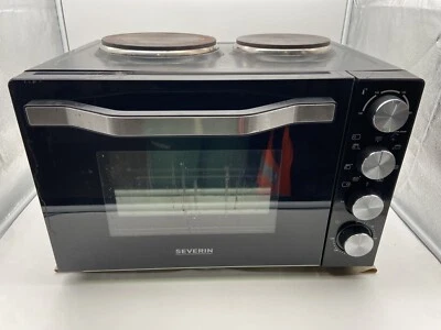 Mini Backofen mit Kochpatten Schwarz elektrisch - Severin TO 2074 -TEILDEFEKT- - Bild 1 von 4