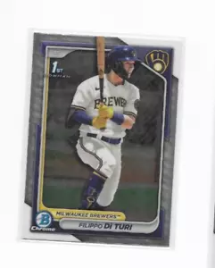 Bowman 1 ST 2024 CROMO béisbol FLIPPO DI TURI MILWAUKEE BREWERS - Imagen 1 de 2