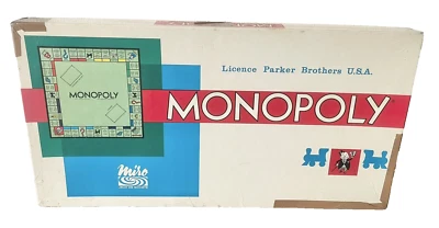 MONOPOLY 1961 GIOCO IN SCATOLA PARKER BROTHERS MIRO GAME VINTAGE - Imagen 1 de 4