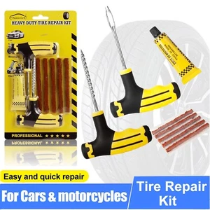 Flat Tire Patch Tire Repair Kit Truck Car Motorcycle Home Plug Tire Repair Patch - Foto 1 di 14