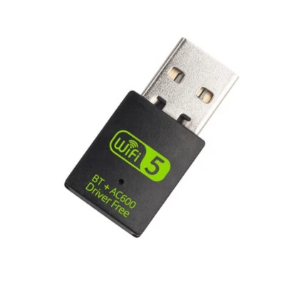 600 Mbps WiFi + Bluetooth USB Adapter, Dual Band 2.4G 5G, Bluetooth 4.2 for PC - Image 1 of 3
