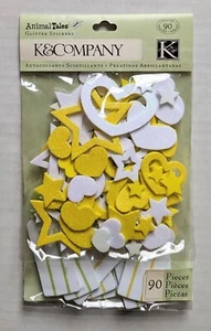 K&Company Animal Tales Star & Heart Baby Bottles Foam Glitter Scrapbook Stickers - Picture 1 of 4