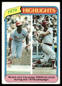 Carta Baseball Lou Brock / Carl Yastrzemski 1980 Topps #1 HOF - Foto 1 di 2