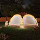 vidaXL Patio Gazebo Party Tent with LED and 4 Sidewalls 3.6x3.6x2.3mGrey&Orange